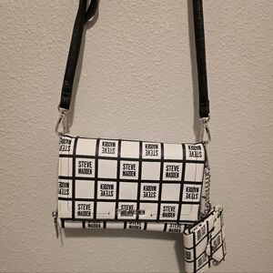 Steve Madden Monochrome Logo Crossbody Bag